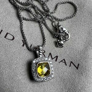David Yurman Silver Necklace with Citrine Pendant